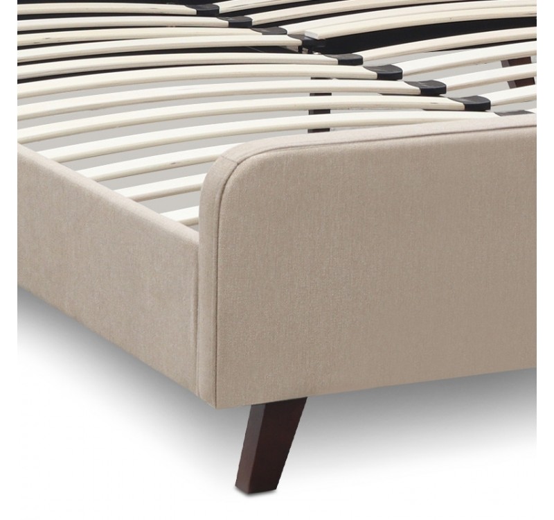 Κρεβάτι Ovelia Megapap υφασμάτινο χρώμα μπεζ 160x200εκ.