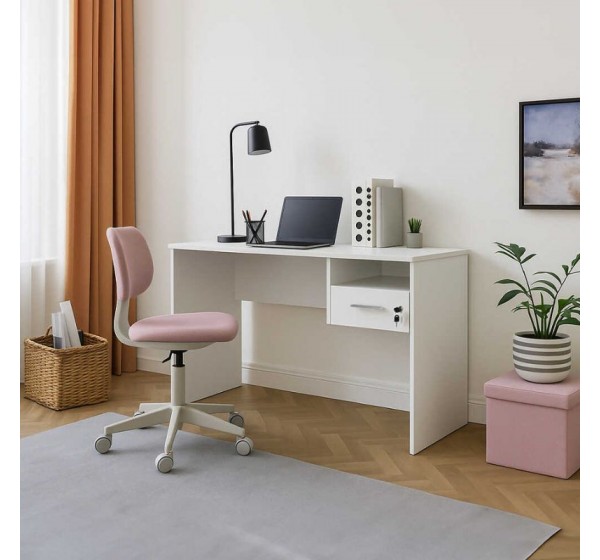 Γραφείο εργασίας με κλειδαριά Concept Megapap χρώμα λευκό 120x60x75εκ.