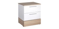 Κομοδίνo Base Megapap χρώμα λευκό - sonoma 45x40x52εκ.