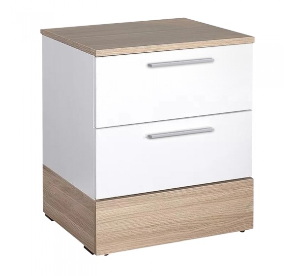 Κομοδίνo Base Megapap χρώμα λευκό - sonoma 45x40x52εκ.