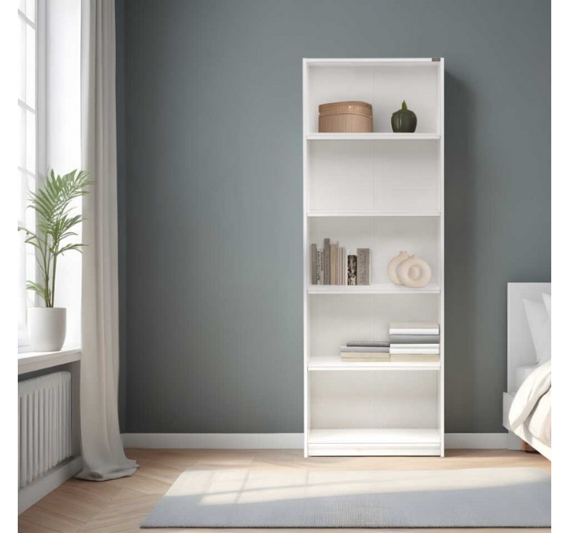 Βιβλιοθήκη Max Megapap χρώμα λευκό 58x23x170εκ.