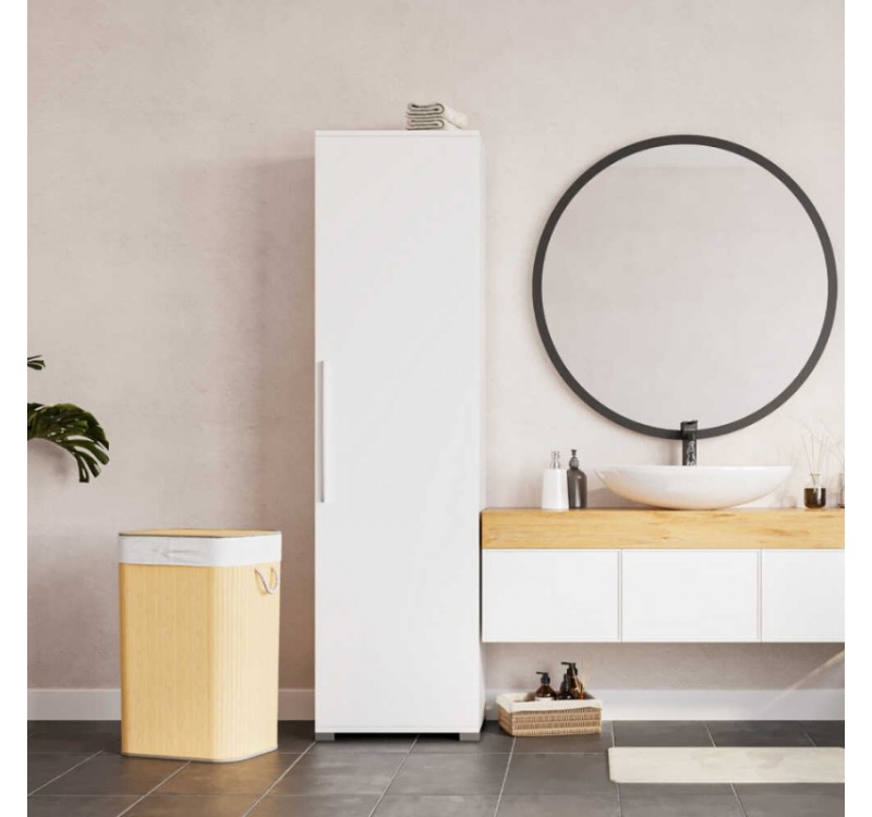 Ντουλάπα ρούχων - παπουτσοθηκη 16 ζευγών Diamond Megapap μονόφυλλη χρώμα λευκό gloss 50x35x187εκ.