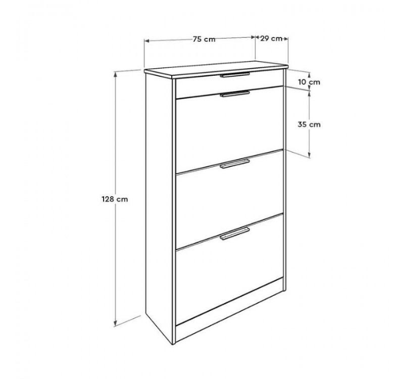 Παπουτσοθήκη Flat Megapap 18 ζεύγων χρώμα καρυδί 75x29x128εκ.