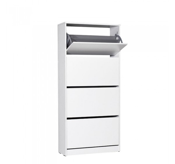 Παπουτσοθήκη Flat Duo Megapap 24 ζευγών χρώμα λευκό 73x26x157εκ.