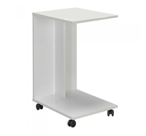 Τραπεζάκι βοηθητικό C-Shaped Megapap χρώμα λευκό gloss 35x45x65εκ.