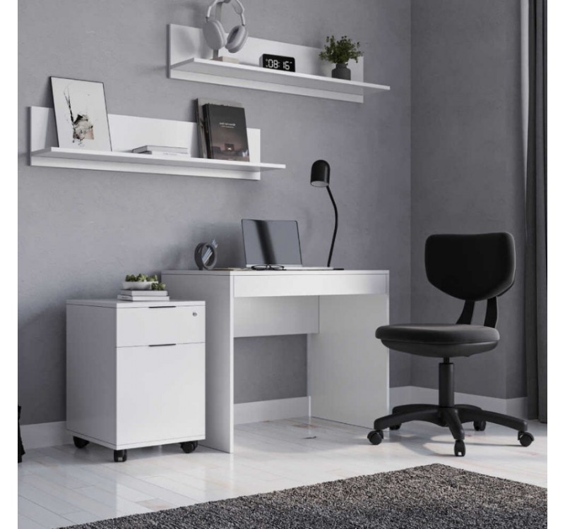 Συρταριέρα γραφείου με κλειδαριά Rio Megapap τροχήλατη χρώμα λευκό 41x45x61εκ.