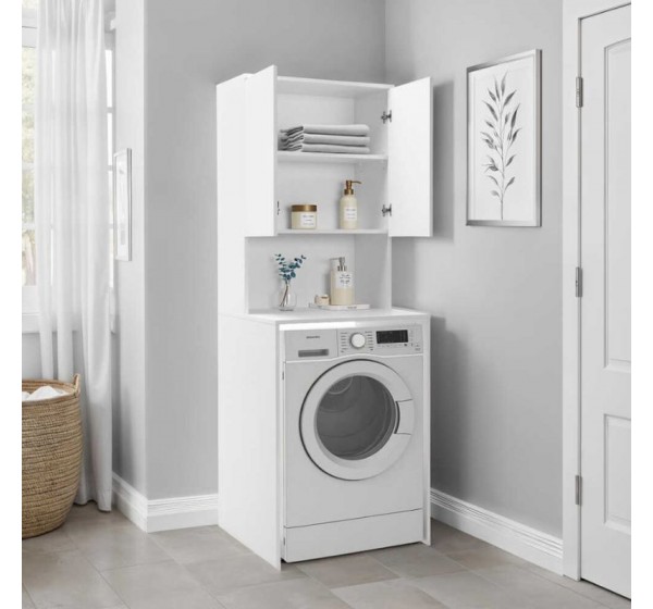 Έπιπλο πλυντηρίου Ceza Megapap χρώμα λευκό 65x60x182εκ.