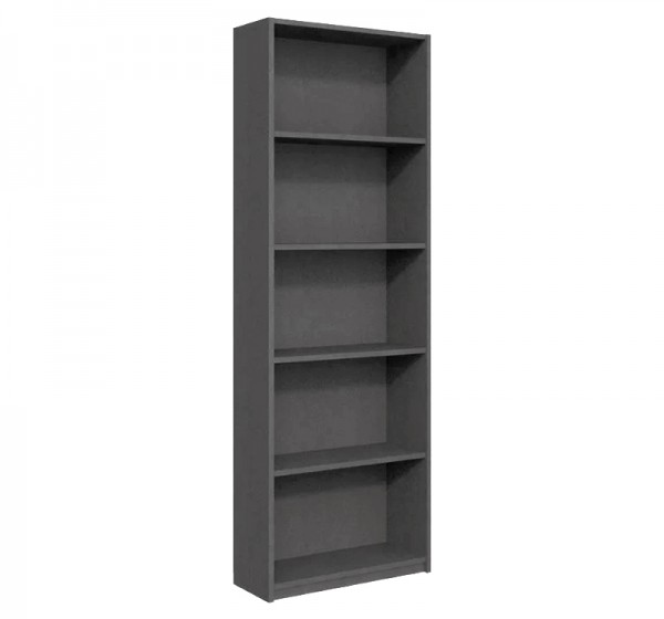 Βιβλιοθήκη Max Megapap χρώμα ανθρακί 58x23x170εκ.