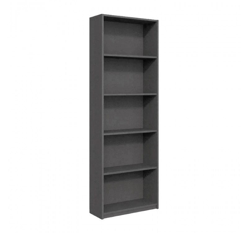 Βιβλιοθήκη Max Megapap χρώμα ανθρακί 58x23x170εκ.