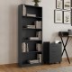 Βιβλιοθήκη Max Megapap χρώμα ανθρακί 58x23x170εκ.