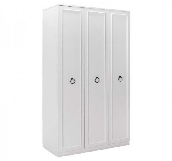 Ντουλάπα ρούχων Hampton Megapap τρίφυλλη χρώμα λευκό 103x52x185εκ.
