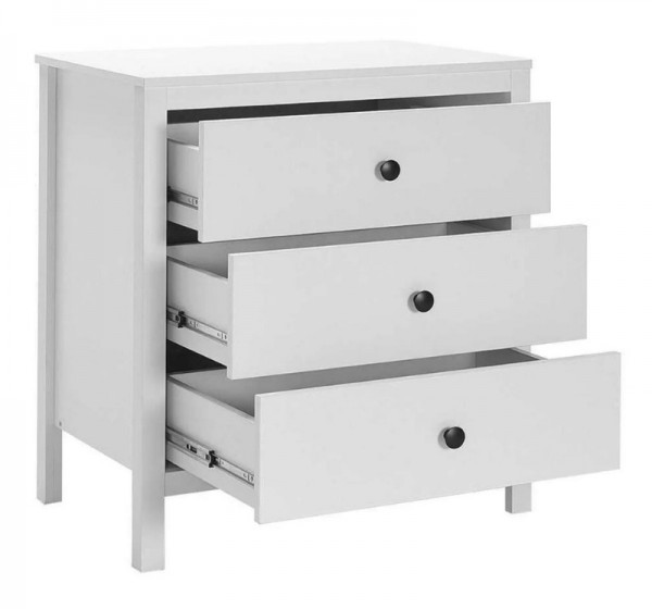 Συρταριέρα French Megapap χρώμα λευκό 73x47x81εκ.