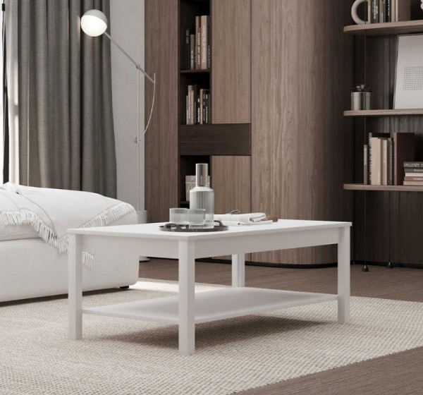 Τραπεζάκι σαλονιού Rustic Megapap χρώμα λευκό 103x60x40εκ.