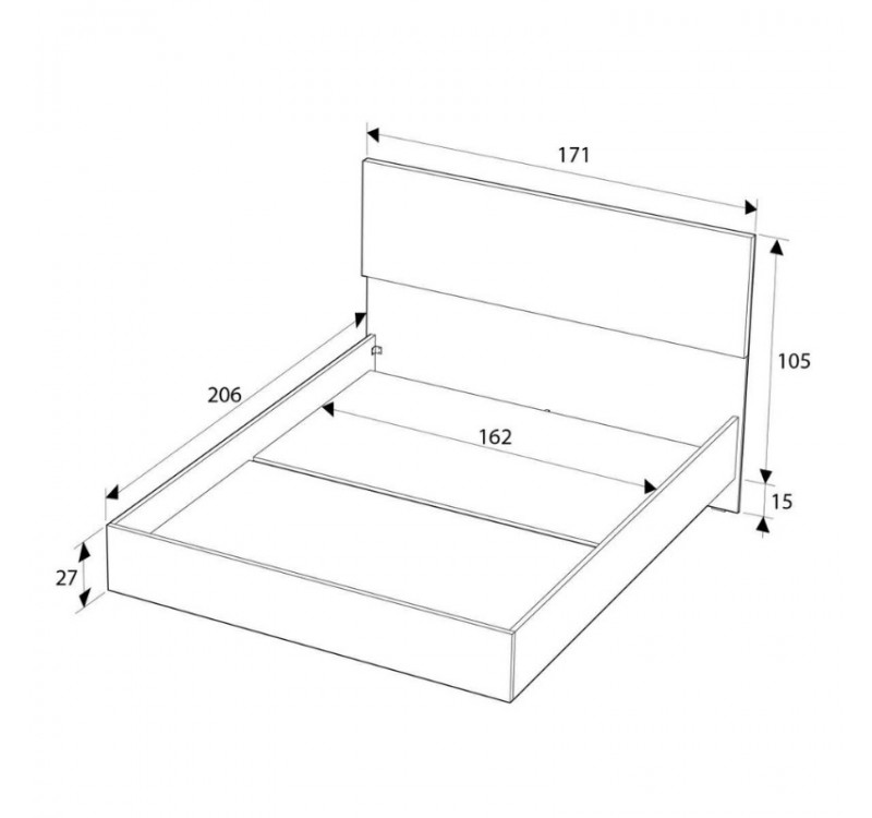 Κρεβάτι Oryana Megapap χρώμα καρυδί 160x200εκ.