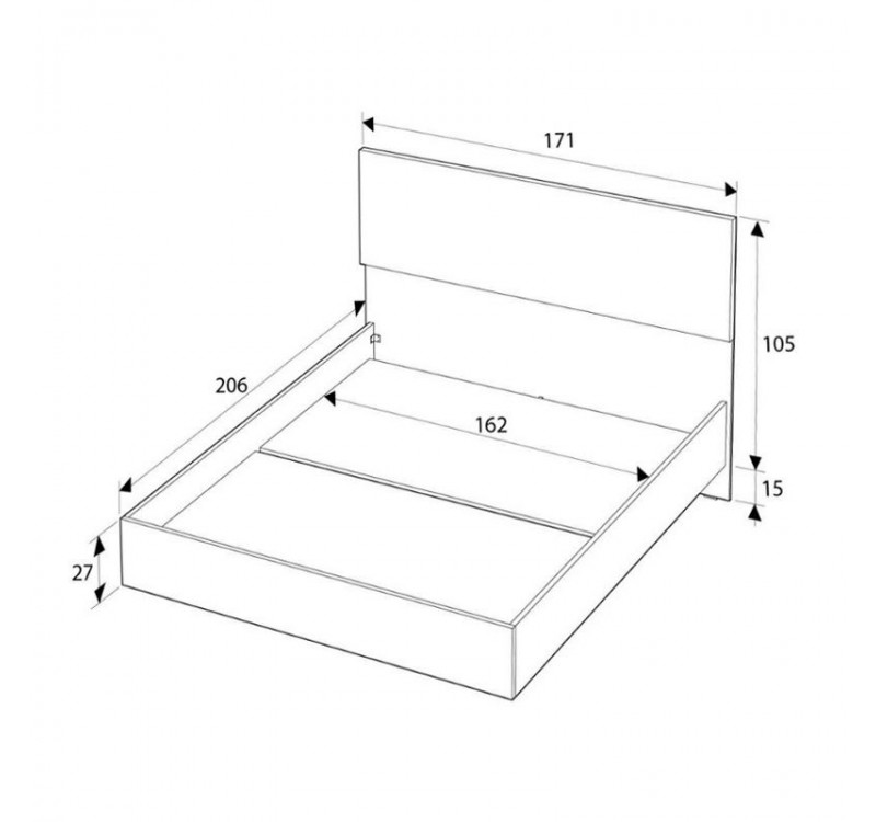 Κρεβάτι Oryana Megapap χρώμα λευκό 160x200εκ.