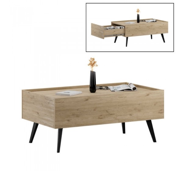 Τραπεζάκι σαλονιού Luna Megapap χρώμα florida oak 102x61x44εκ.