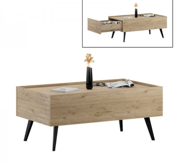 Τραπεζάκι σαλονιού Luna Megapap χρώμα florida oak 102x61x44εκ.