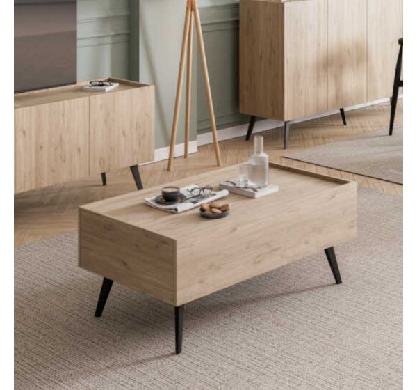Τραπεζάκι σαλονιού Luna Megapap χρώμα florida oak 102x61x44εκ.