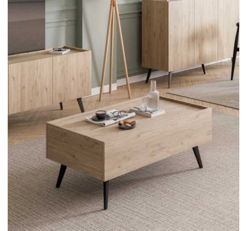 Τραπεζάκι σαλονιού Luna Megapap χρώμα florida oak 102x61x44εκ.