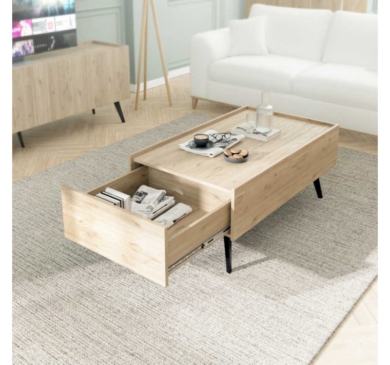 Τραπεζάκι σαλονιού Luna Megapap χρώμα florida oak 102x61x44εκ.
