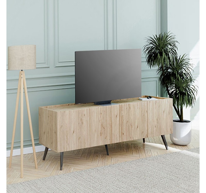 Έπιπλο τηλεόρασης Luna Megapap χρώμα florida oak 180x41x62εκ.