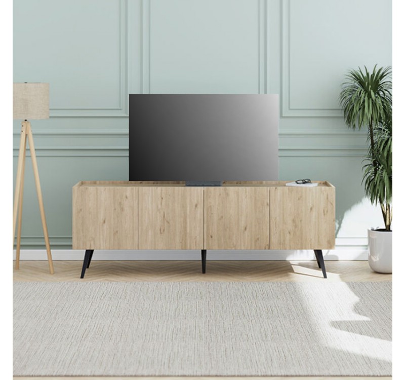 Έπιπλο τηλεόρασης Luna Megapap χρώμα florida oak 180x41x62εκ.