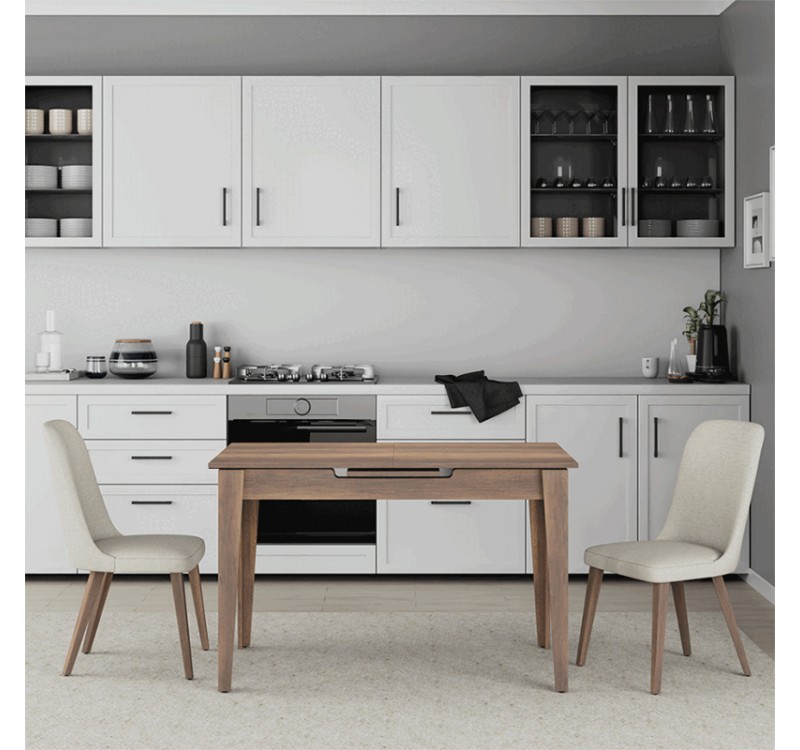 Τραπέζι Trendline Megapap επεκτεινόμενο χρώμα καρυδί 120/150x70x75εκ.