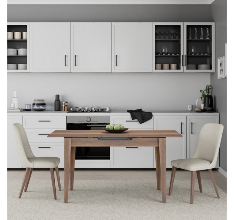 Τραπέζι Trendline Megapap επεκτεινόμενο χρώμα καρυδί 120/150x70x75εκ.