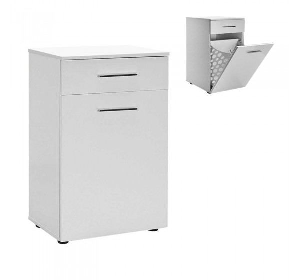Ντουλάπι - Καλάθι απλύτων Diamond Megapap χρώμα λευκό gloss 52x38x83εκ.