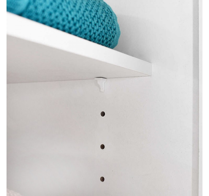 Ντουλάπι με καλάθι απλύτων Diamond Megapap χρώμα λευκό gloss 52x38x187εκ.