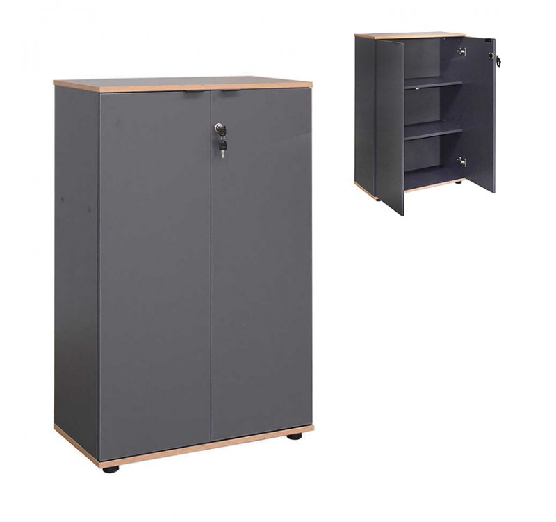 Ντουλάπι γραφείου Rio Megapap με κλειδαριά χρώμα ανθρακί 72x34x109εκ.