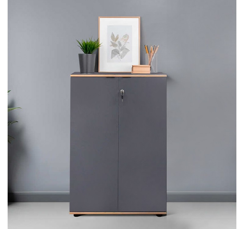 Ντουλάπι γραφείου Rio Megapap με κλειδαριά χρώμα ανθρακί 72x34x109εκ.