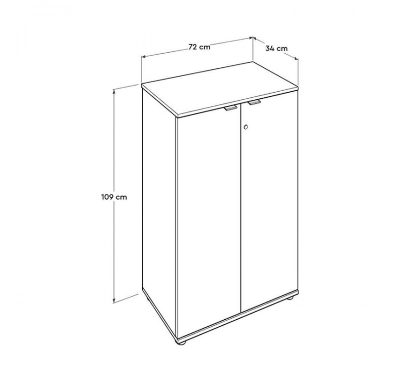 Ντουλάπι γραφείου Rio Megapap με κλειδαριά χρώμα ανθρακί 72x34x109εκ.