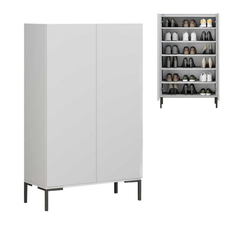 Παπουτσοθήκη - Ντουλάπι Pool Megapap χρώμα λευκό 72x34x119εκ.