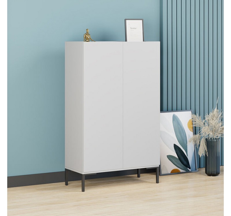 Παπουτσοθήκη - Ντουλάπι Pool Megapap χρώμα λευκό 72x34x119εκ.