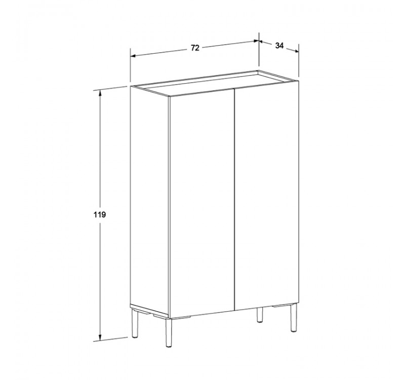 Παπουτσοθήκη - Ντουλάπι Pool Megapap χρώμα λευκό 72x34x119εκ.