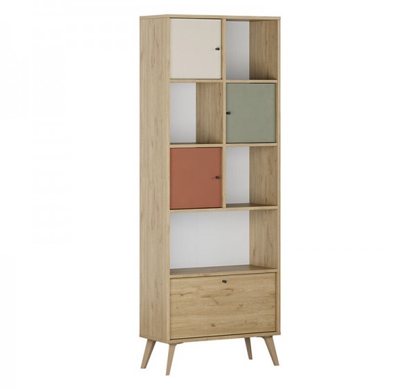 Βιβλιοθήκη Terra Megapap χρώμα florida oak 67x30x181εκ.