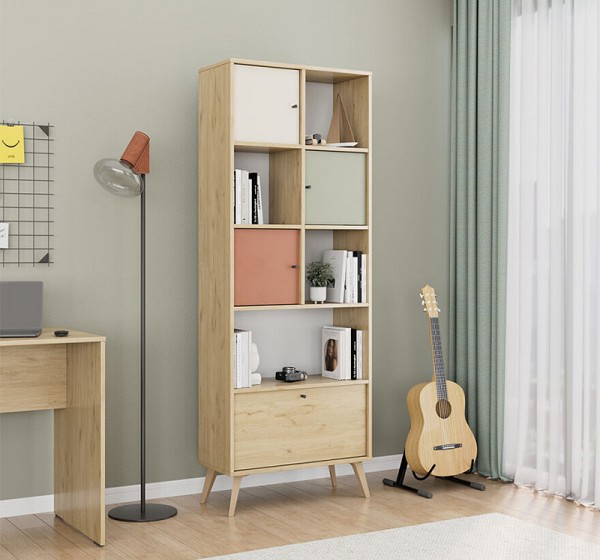 Βιβλιοθήκη Terra Megapap χρώμα florida oak 67x30x181εκ.
