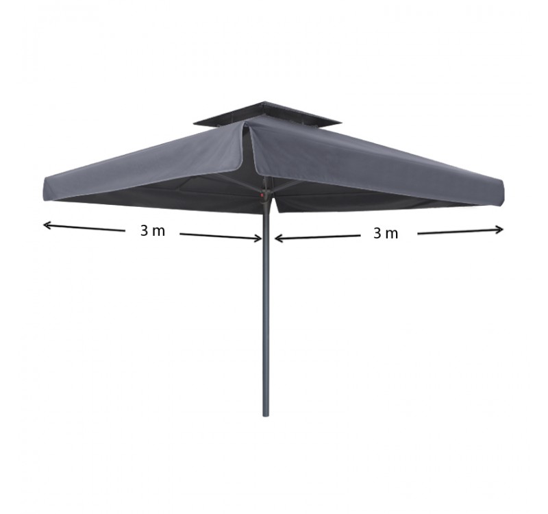 Ομπρέλα επαγγελματική Juno Megapap τηλεσκοπική αλουμινίου χρώμα ανθρακί 3x3m.