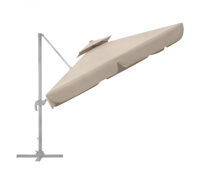 Ομπρέλα κρεμαστή επαγγελματική Pearl Megapap τηλεσκοπική αλουμινίου χρώμα εκρού 3x3m.