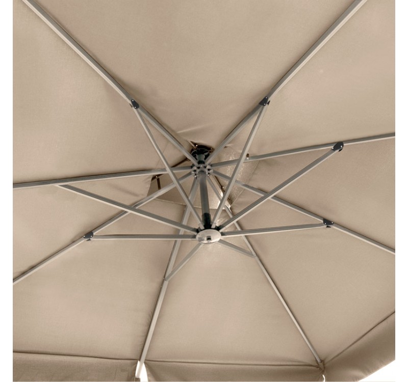 Ομπρέλα κρεμαστή επαγγελματική Pearl Megapap τηλεσκοπική αλουμινίου χρώμα εκρού 3x3m.