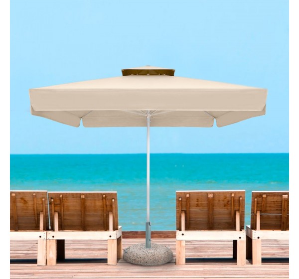 Ομπρέλα επαγγελματική Juno Megapap τηλεσκοπική αλουμινίου χρώμα εκρού 3,5x3,5m.