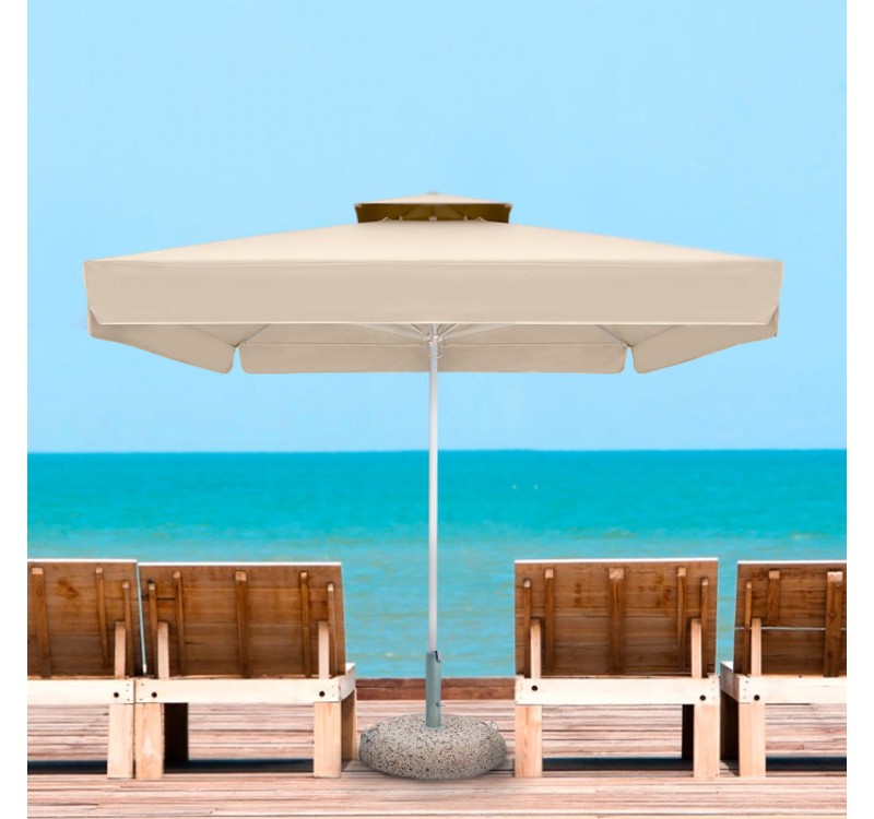 Ομπρέλα επαγγελματική Juno Megapap τηλεσκοπική αλουμινίου χρώμα εκρού 3,5x3,5m.