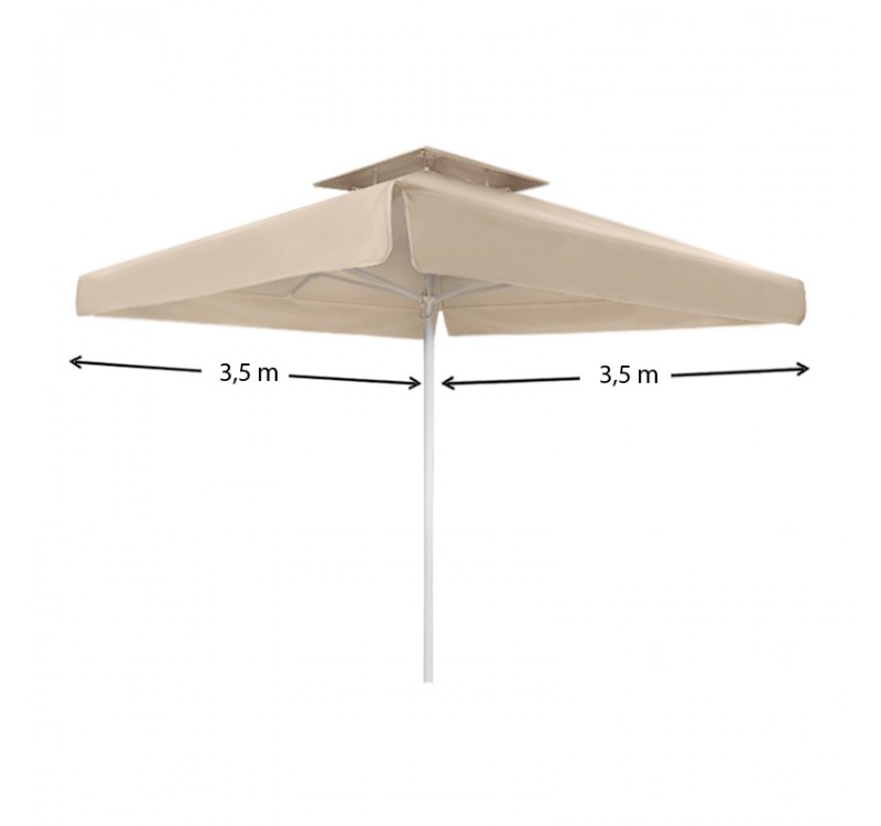 Ομπρέλα επαγγελματική Juno Megapap τηλεσκοπική αλουμινίου χρώμα εκρού 3,5x3,5m.