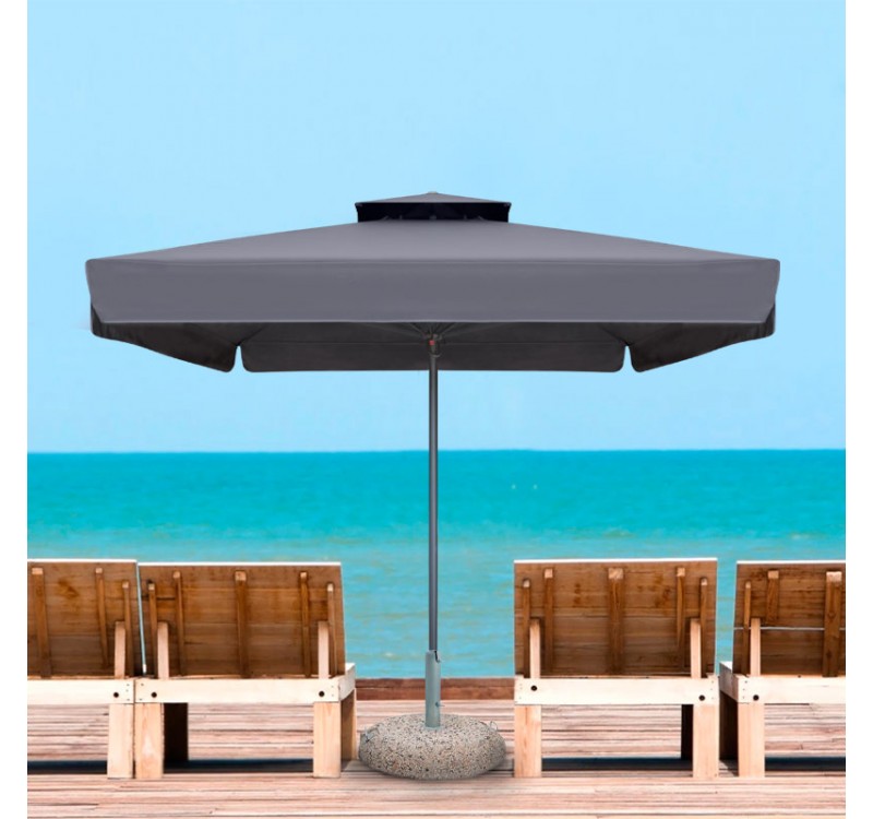 Ομπρέλα επαγγελματική Juno Megapap τηλεσκοπική αλουμινίου χρώμα ανθρακί 3,5x3,5m.