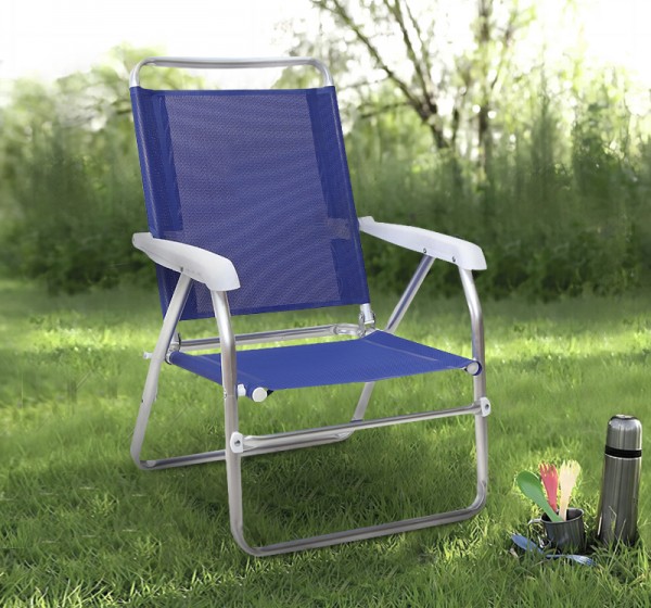 Καρεκλάκι παραλίας Alu Megapap αλουμινίου χρώμα μπλε 54x52x80εκ.