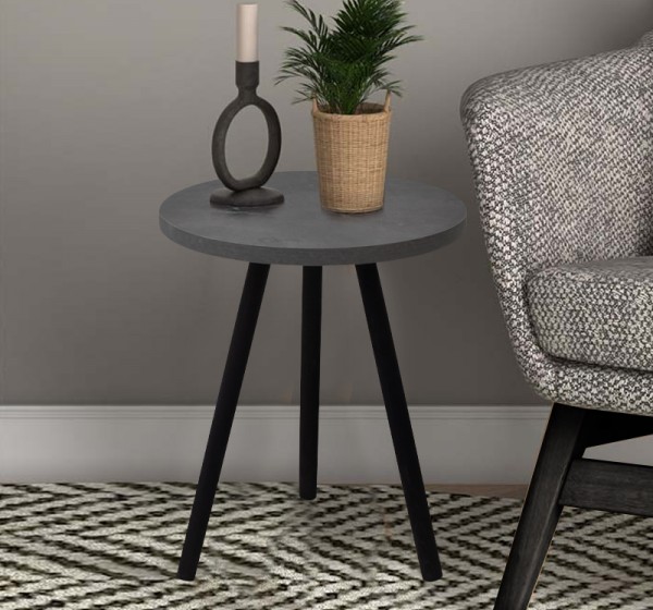 Τραπεζάκι βοηθητικό Roma Megapap χρώμα γκρι ρετρό 33,5x33,5x46εκ.