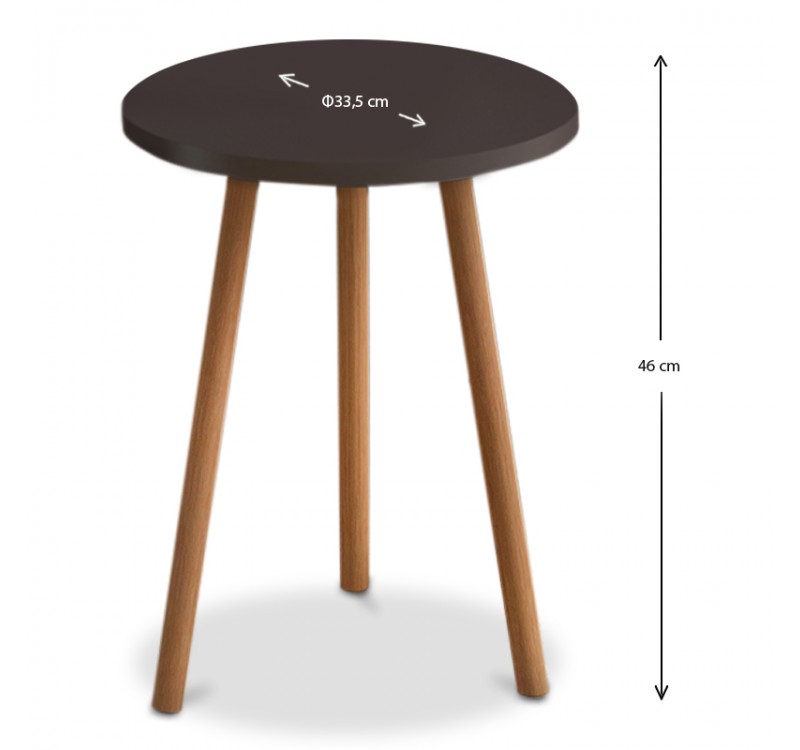 Τραπεζάκι βοηθητικό Roma Megapap χρώμα καφέ 33,5x33,5x46εκ.