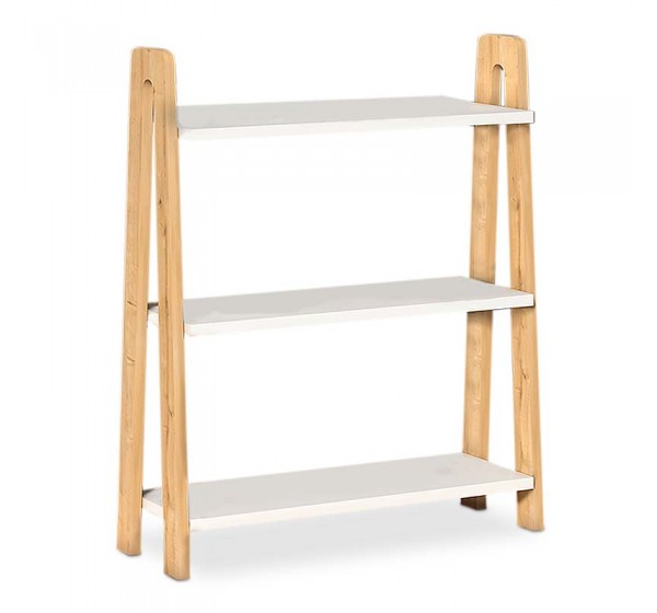 Βιβλιοθήκη Como Megapap χρώμα λευκό - oak 63x22x80εκ.