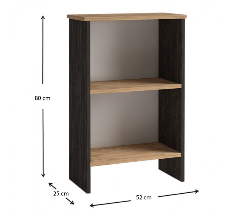 Βιβλιοθήκη Flora Megapap χρώμα industrial grey - oak 52x25x80εκ.